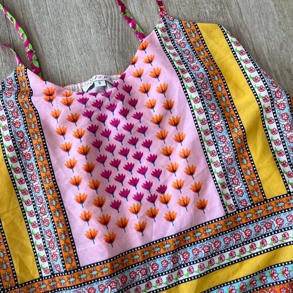 Womens Joy Joy Pink Colorful Tank Top - S - Picture 2 of 6